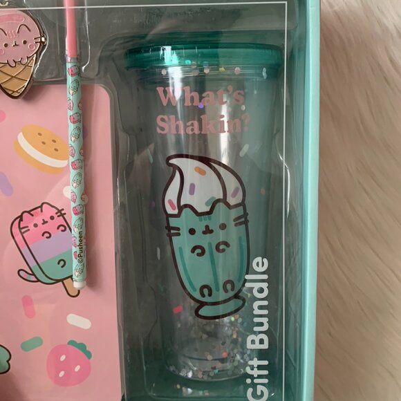 PUSHEEN CAT Tumbler/Straw, Notebook, Pen, Key Ring GIFT BUNDLE SET - Picture 2 of 4